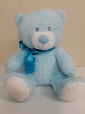 Clintons Plush Soft Teddy Bear -Bowed Neck Ribbon -Embroidered Eyes - 13" Seated