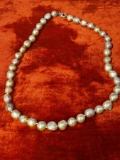Vintage Baroque Bronze Tone Real Pearl Necklace