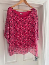 Ladies Size 10 Pink Top Patterned Elegant Nina Murati S/M Evening Preowned Used