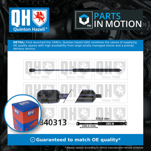 Bonnet gas strut fits - strut,