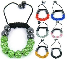 Petite kids Shamballa clay crystal disco ball bead stringless children no knots