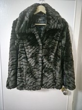 Size 8 Star By Julian Macdonald Brown/Black Faux Fur Coat