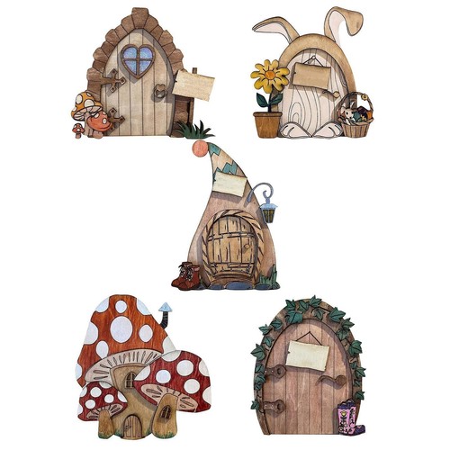 5pcs flat fairy door for - 2d,