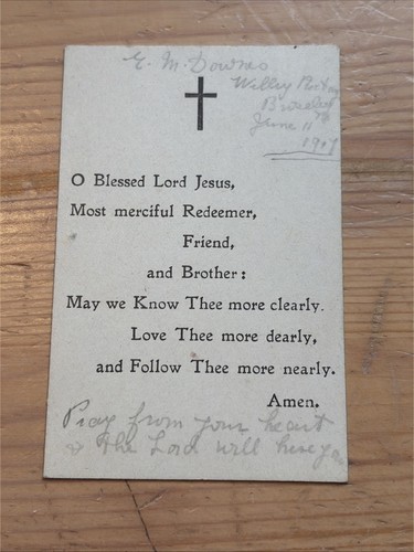 1917 christian prayer card - christian,