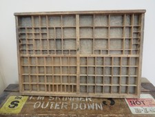 Vintage Wooden Printers Tray Letter Press Case Lego Mini Figure Display #43