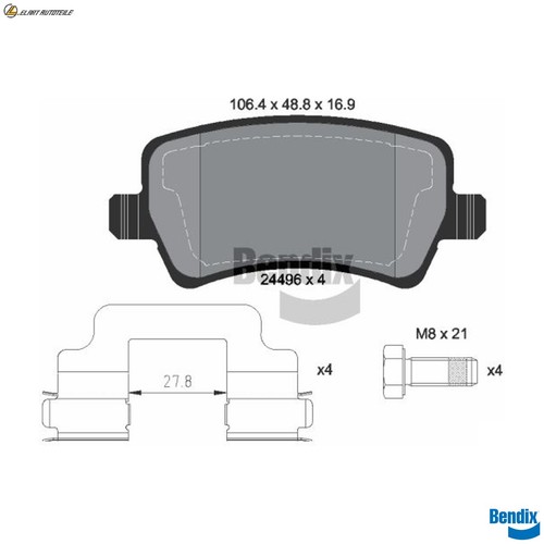 Brake pad set - pad,