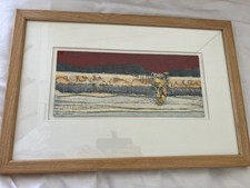 Framed mixed media painting by