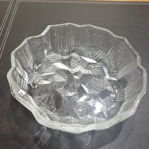 Heavy glass bowl textured - heavy,