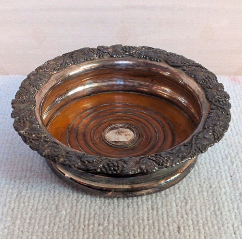 Silver plate wine bottle - wine,