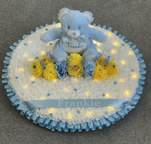 New baby funeral posy - posy, pad