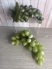 2 x Bunches O Grapes Realistic Rubber Plastic Faux Artificial Fruit Green Leaves