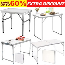 Portable Folding Camping Table Aluminium Carry BBQ Desk Kitchen Outdoor Picnic