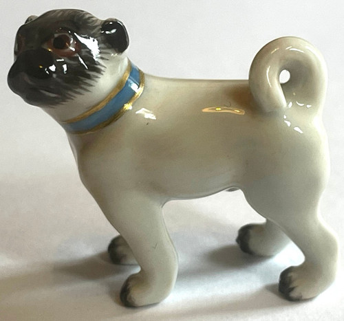Meissen porcelain standing pug - meissen,