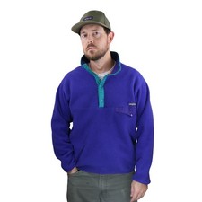 Vintage Patagonia Synchilla Snap-T Pullover Fleece Mens L Purple Blue 90s Jacket