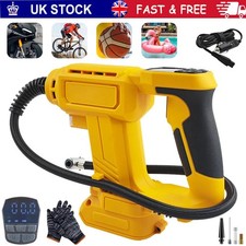 Cordless Car Air Compressor Tyre Inflator Pump LCD For Dewalt 18V 20V Battery UK