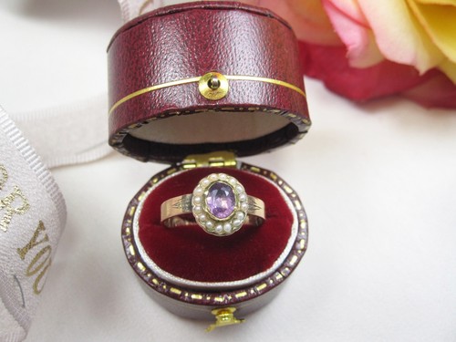 Antique 9kt gold ring - , with