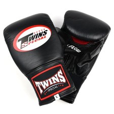 Twins Special TBGLA1F Air Flow Bag Gloves - Black/Red Muay Thai Sparring
