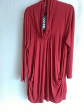 Saloos Rust Red Comfort Top Or Dress Pockets Plus Size 22 New + Tags Stretchy