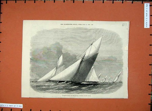 Old antique print 1872 - old,