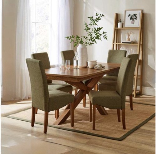 Fabric dining chairs set - fabric,