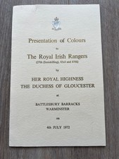presentation of the colours - royal irish rangers programme 1972