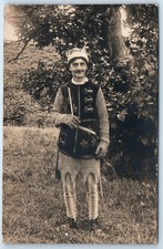 Actor in 1400s Medieval Chainmail Armour & Hat England 1921 RP Photo Postcard Z2