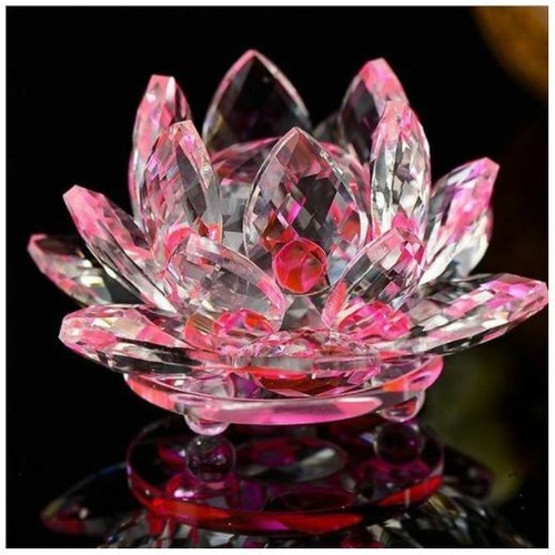 Large size crystal glass lotus - large,