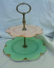Art Deco Vintage Royal Winton Grimwades Lustre Two Tier Cake Plate Stand