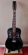 Kay K5012 12-string Black Roses Dreadnought Guitar