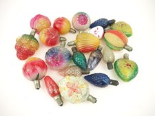 1920s Antique Christmas Tree Lightbulbs Glass Bulb Lights Vintage Xmas Decor