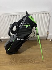 PING Hoofer Prodi G Junior Golf Stand Bag, Black/Green, 4-Way, rainhood, VGC