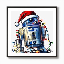 R2D2 Christmas New Art Print Framed Wall Art Poster Canvas Print Picture