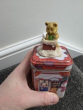 CHRISTMAS TIN TEDDY BEAR MARKS & SPENCER SWEET TIN STORAGE  XMAS GIFT