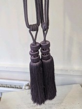 Pair Of Large Mauve Curtain Tassel Corded Tie Backs Luxury 