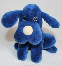 Blue Puppy Dog Vintage Rare A & A York Soft Toy England - Cute 6" 