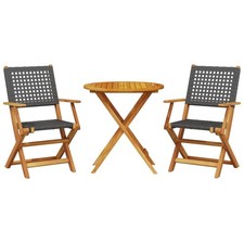 3 Piece Poly Rattan Bistro Set