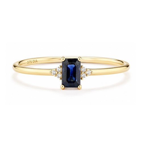 9ct yellow gold sapphire - yellow,