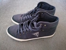 Guess Men’s Hi Top Sneakers TRAINERS SHOE Size UK 9 EUR 43 NAVY With Box
