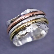 size 9.5, triple tone sterling