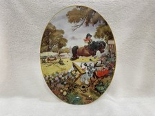 Royal Worcester Norman Thelwell Oval Collector Plate Up For The Cup  c1976 VGC