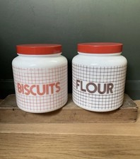 Two large vintage milk - , glass