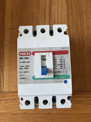 Mem 100a three pole mccb - mem,