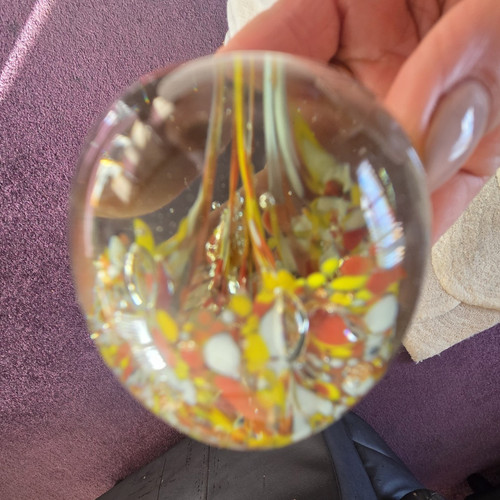 Art glass paperweight - art,