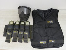 Black Paint Ball Mask With Adjustable Elastic and chin strap, vest and belt 