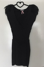 Lipsy Feather Detail Shoulder Pad Dress Size 8