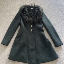 Red Herring faux fur collar coat