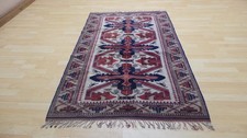 Turkish Oriental Carpet Rug Hand Made Wool Vintage Kazak 5ft 8" x 3ft 9"