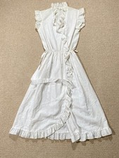 Vintage 1960s Mini Dress Womens Size 6 UK Petite White 60s Wrap