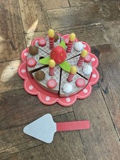 Kids Wooden Cake Toy Kitchen Candles Cut Up Gift Pretend Christmas