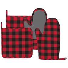 Red and black plaid buffalo - black,